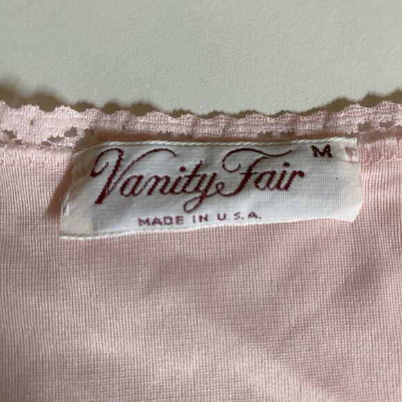 VTG Vanity Fair Womens Pink Brushed Nylon Nightgown Size Medium Cottage Feminine - Picture 3 of 14